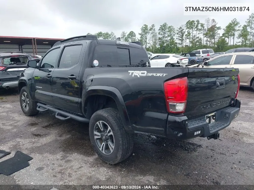 2017 Toyota Tacoma Dbl Cab/Sr5/Trd Sport/Or VIN: 3TMAZ5CN6HM031874 Lot: 40343623