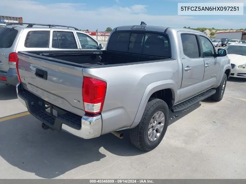 2017 Toyota Tacoma Sr5 V6 VIN: 5TFCZ5AN6HX097251 Lot: 40345889