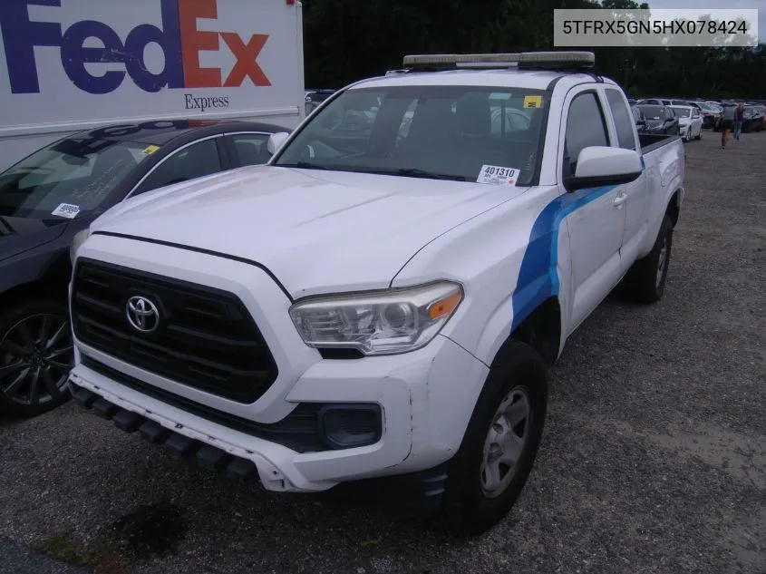 5TFRX5GN5HX078424 2017 Toyota Tacoma Sr