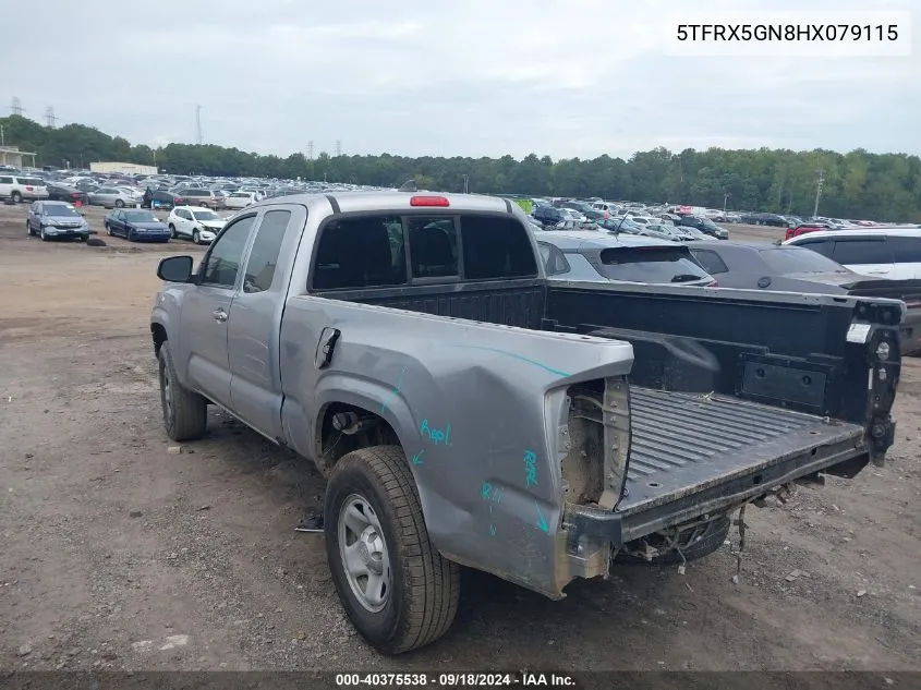 2017 Toyota Tacoma Access Cab/Sr/Sr5 VIN: 5TFRX5GN8HX079115 Lot: 40375538