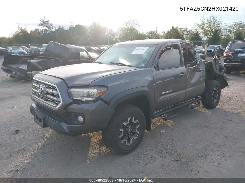 2017 Toyota Tacoma Trd Off Road VIN: 5TFAZ5CN2HX021420 Lot: 40522869