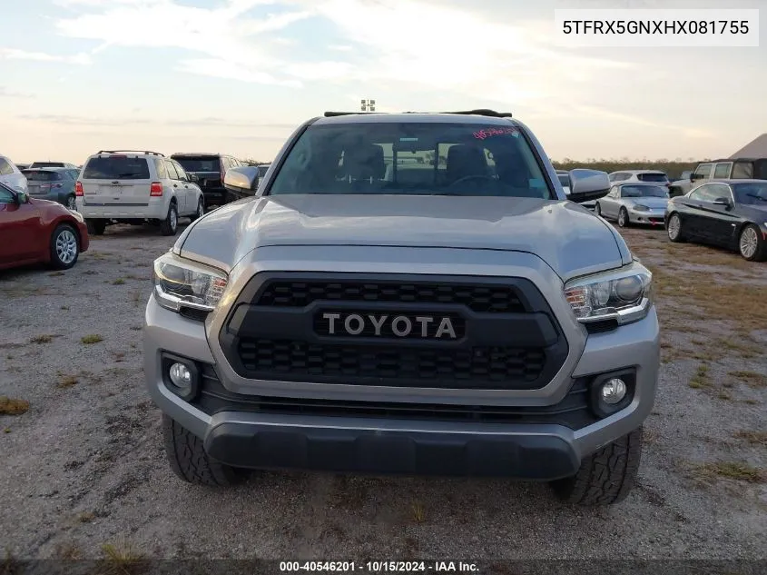 2017 Toyota Tacoma Sr5 VIN: 5TFRX5GNXHX081755 Lot: 40546201