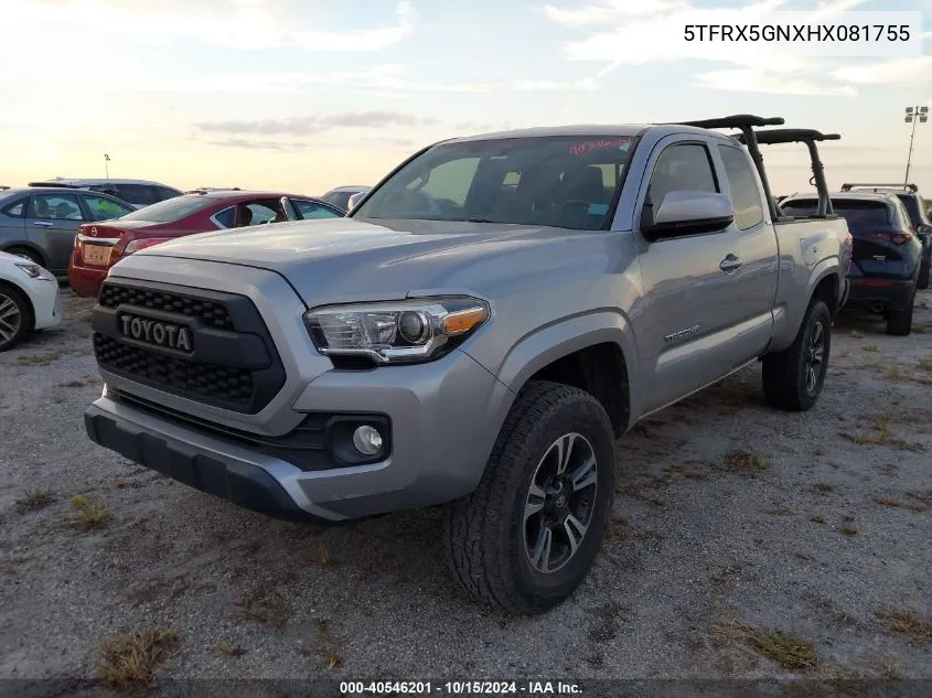 2017 Toyota Tacoma Sr5 VIN: 5TFRX5GNXHX081755 Lot: 40546201