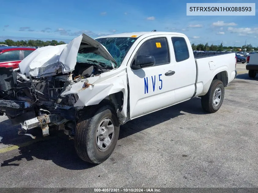 2017 Toyota Tacoma Sr VIN: 5TFRX5GN1HX088593 Lot: 40572301