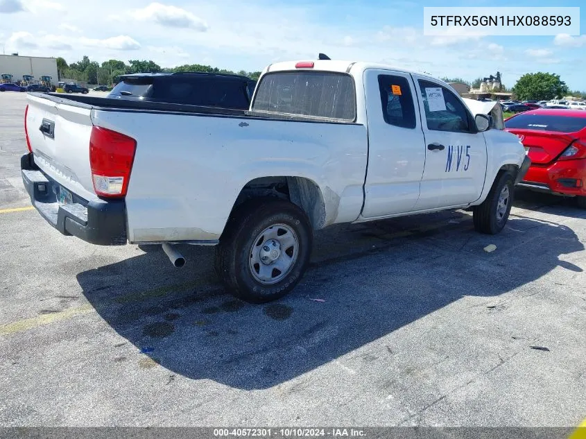 2017 Toyota Tacoma Sr VIN: 5TFRX5GN1HX088593 Lot: 40572301