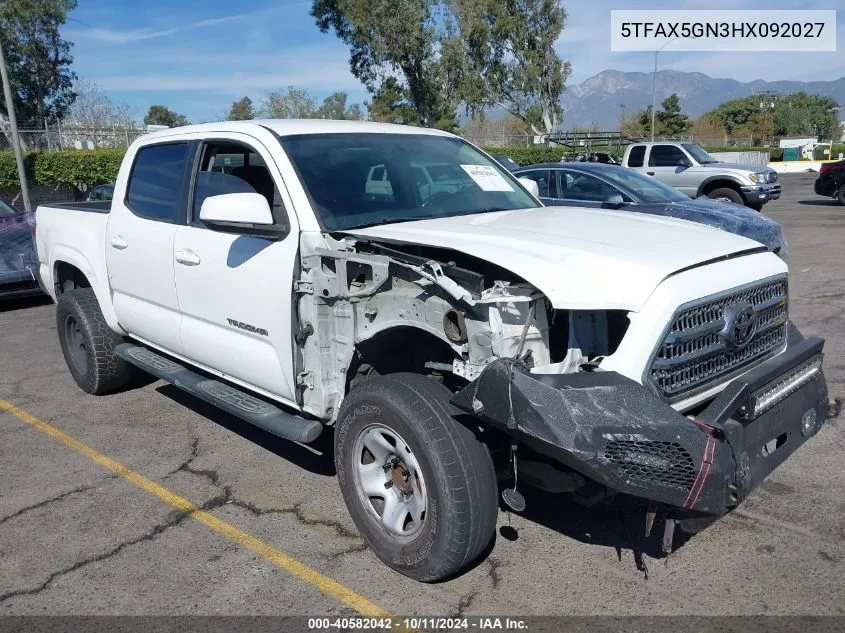 2017 Toyota Tacoma Sr5 VIN: 5TFAX5GN3HX092027 Lot: 40582042