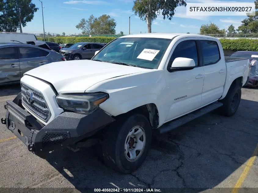 2017 Toyota Tacoma Sr5 VIN: 5TFAX5GN3HX092027 Lot: 40582042