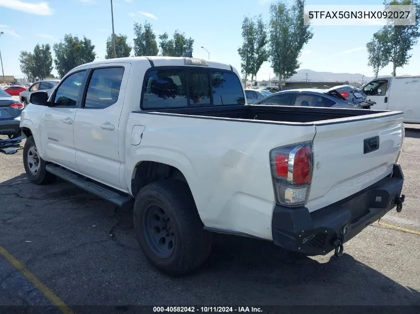 2017 Toyota Tacoma Sr5 VIN: 5TFAX5GN3HX092027 Lot: 40582042