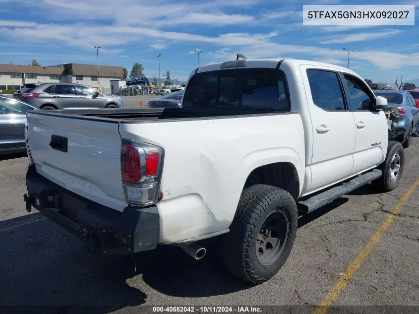 2017 Toyota Tacoma Sr5 VIN: 5TFAX5GN3HX092027 Lot: 40582042