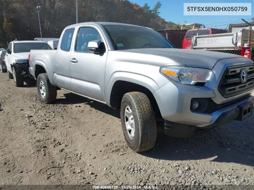 2017 Toyota Tacoma Sr VIN: 5TFSX5EN0HX050759 Lot: 40656129