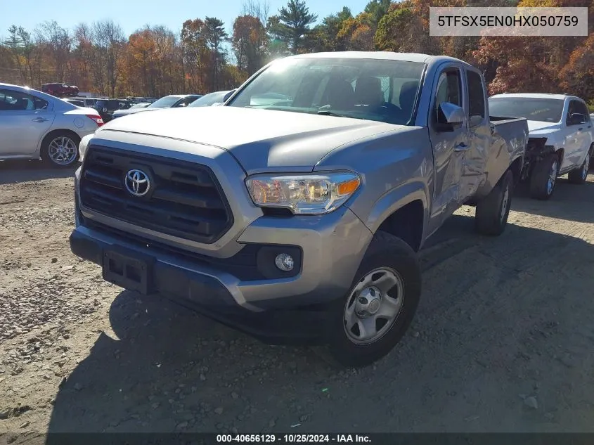 2017 Toyota Tacoma Sr VIN: 5TFSX5EN0HX050759 Lot: 40656129