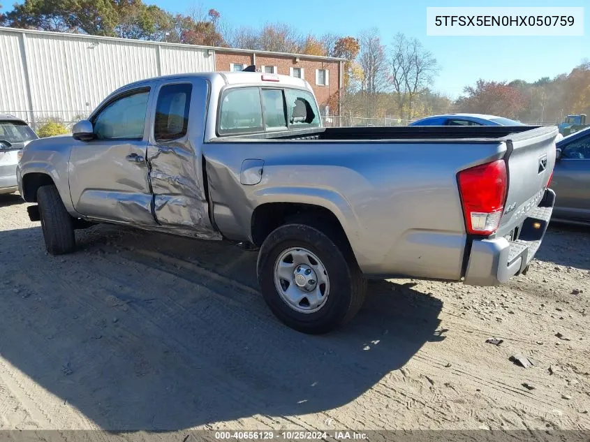 2017 Toyota Tacoma Sr VIN: 5TFSX5EN0HX050759 Lot: 40656129