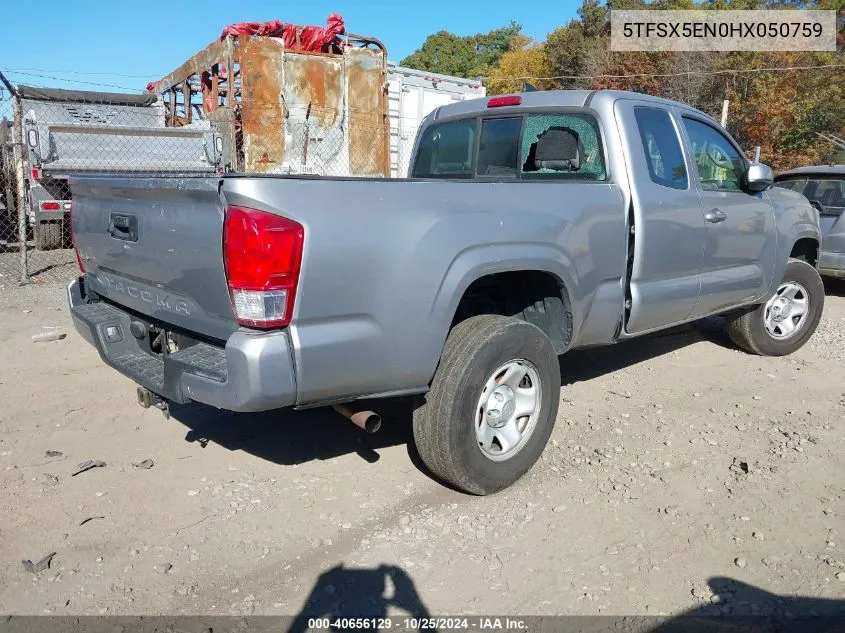 2017 Toyota Tacoma Sr VIN: 5TFSX5EN0HX050759 Lot: 40656129