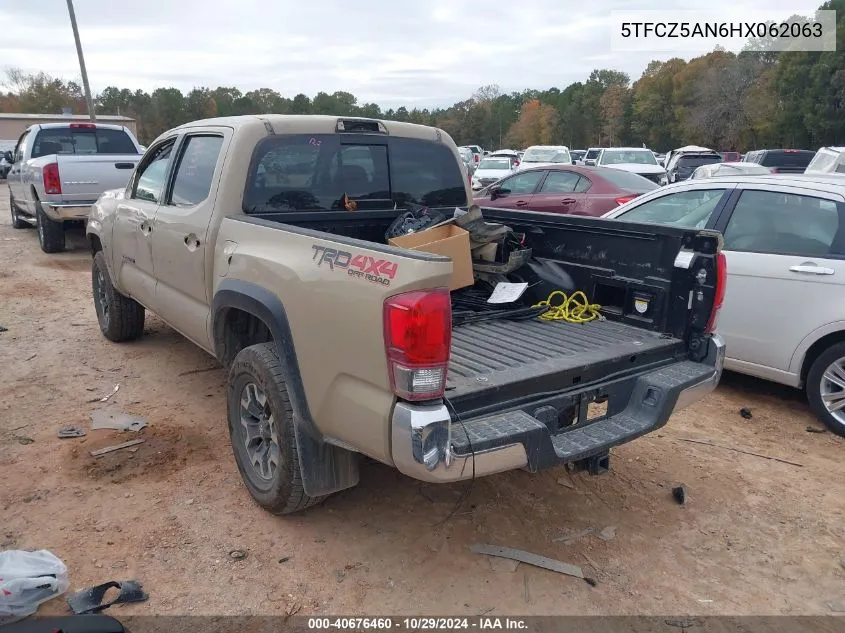 2017 Toyota Tacoma Trd Off Road VIN: 5TFCZ5AN6HX062063 Lot: 40676460