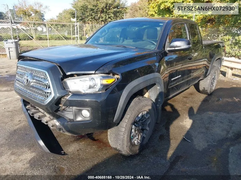 2017 Toyota Tacoma Trd Off Road VIN: 5TFSZ5AN6HX072930 Lot: 40688168