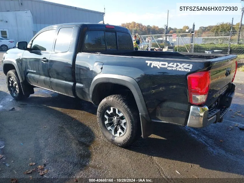 2017 Toyota Tacoma Trd Off Road VIN: 5TFSZ5AN6HX072930 Lot: 40688168