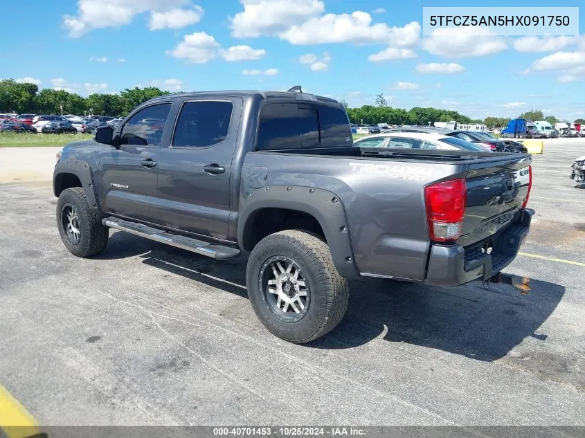 2017 Toyota Tacoma Trd Sport VIN: 5TFCZ5AN5HX091750 Lot: 40701453