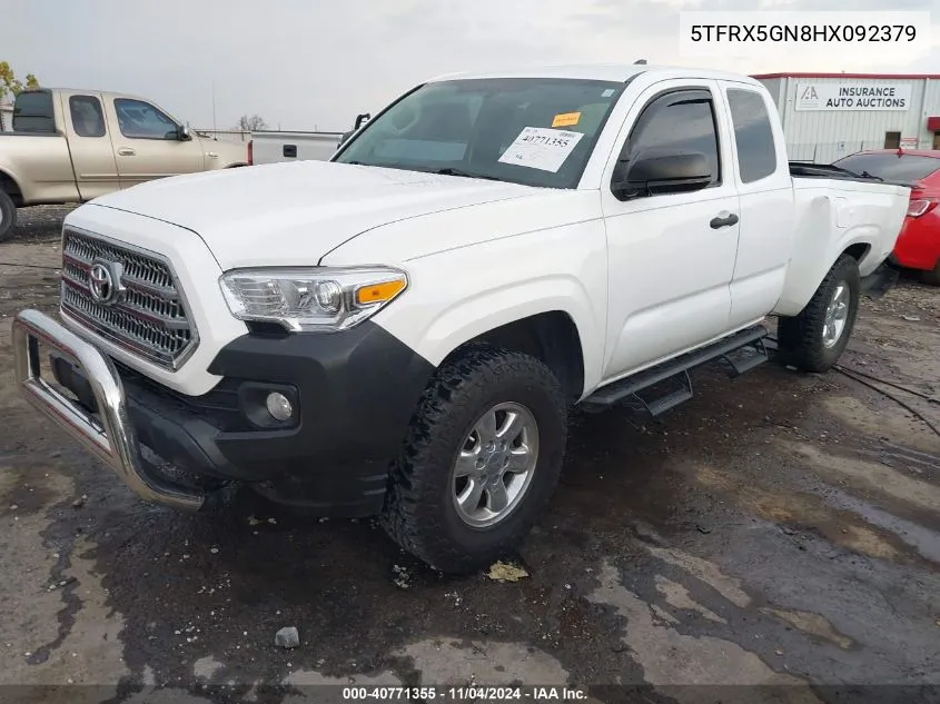 2017 Toyota Tacoma Sr VIN: 5TFRX5GN8HX092379 Lot: 40771355