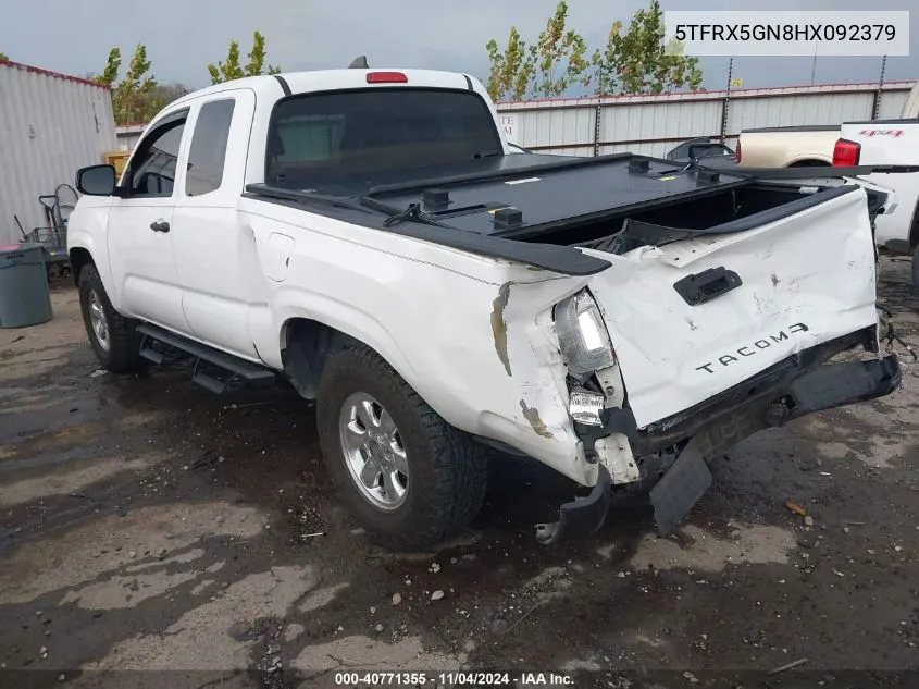 2017 Toyota Tacoma Sr VIN: 5TFRX5GN8HX092379 Lot: 40771355