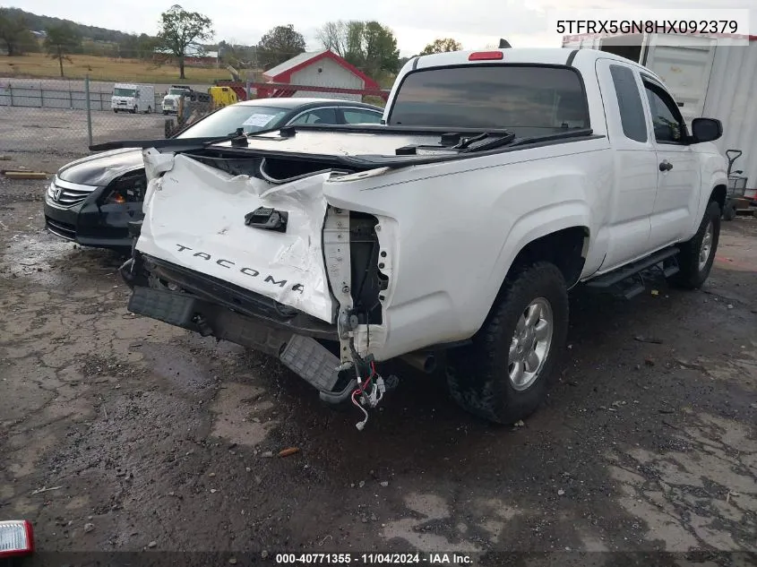 2017 Toyota Tacoma Sr VIN: 5TFRX5GN8HX092379 Lot: 40771355