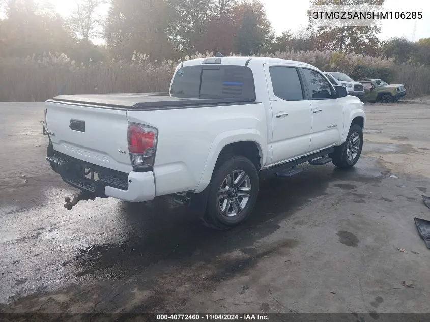 2017 Toyota Tacoma Limited VIN: 3TMGZ5AN5HM106285 Lot: 40772460