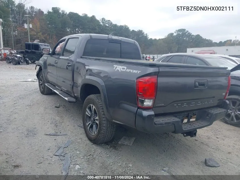 2017 Toyota Tacoma Trd Sport VIN: 5TFBZ5DN0HX002111 Lot: 40781815