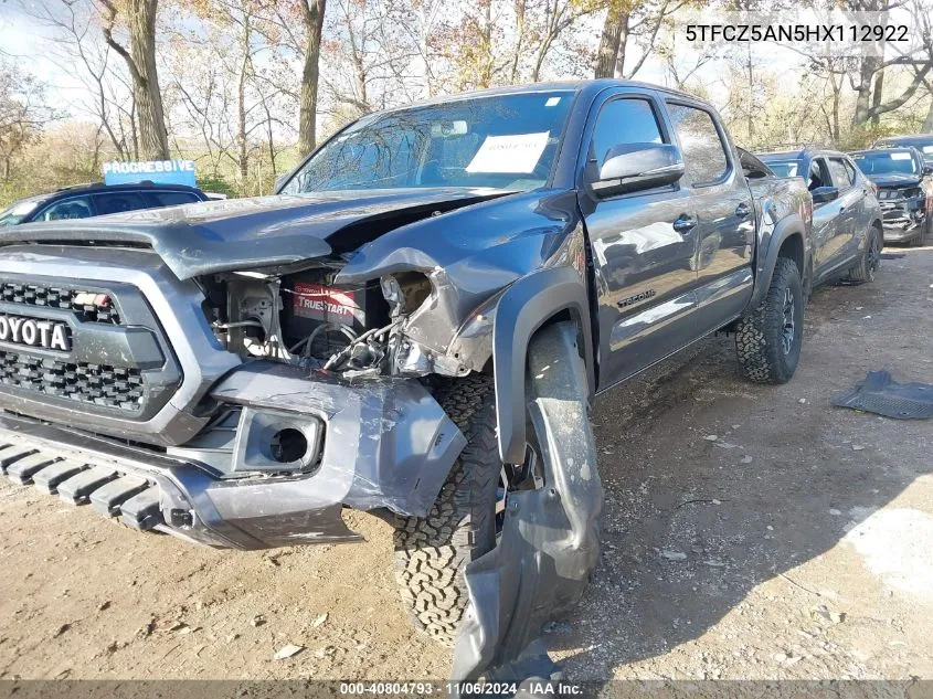 2017 Toyota Tacoma Trd Off Road VIN: 5TFCZ5AN5HX112922 Lot: 40804793