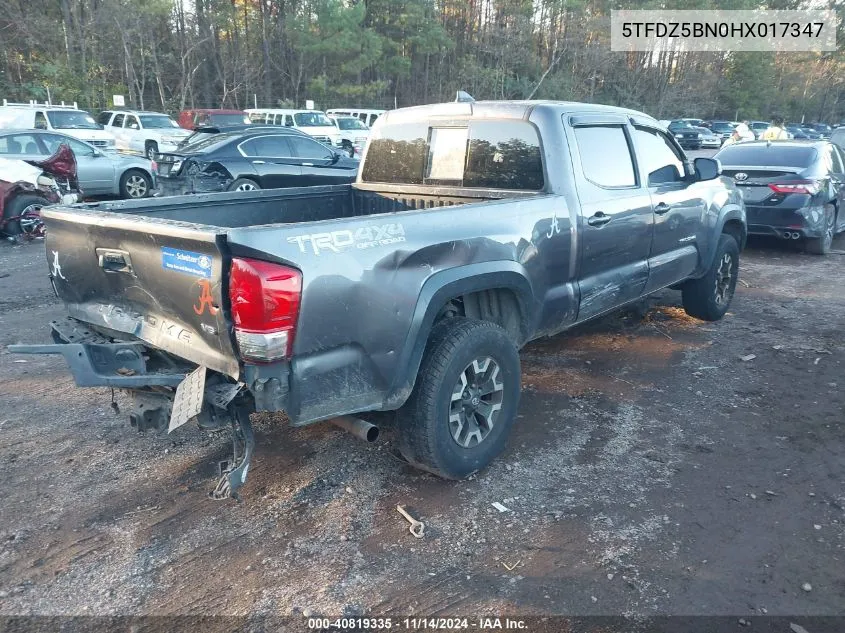 2017 Toyota Tacoma Trd Off Road VIN: 5TFDZ5BN0HX017347 Lot: 40819335