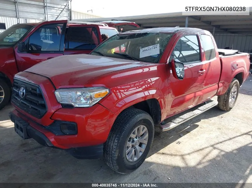 2017 Toyota Tacoma Sr VIN: 5TFRX5GN7HX080238 Lot: 40835745