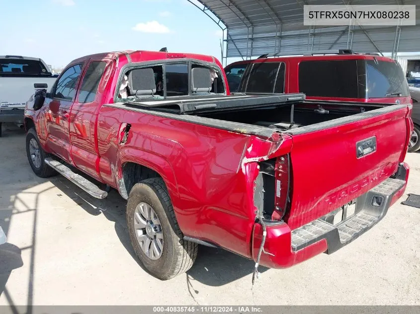 2017 Toyota Tacoma Sr VIN: 5TFRX5GN7HX080238 Lot: 40835745