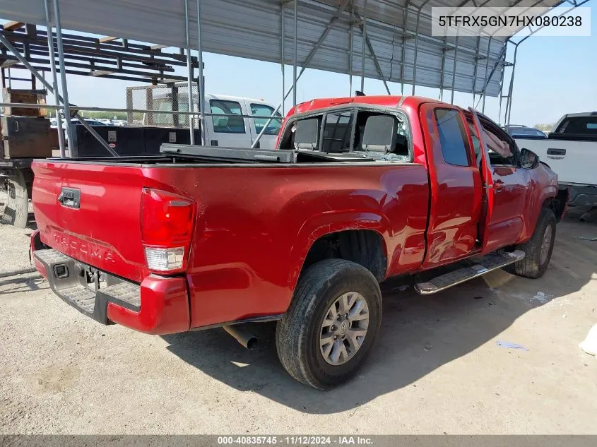 2017 Toyota Tacoma Sr VIN: 5TFRX5GN7HX080238 Lot: 40835745