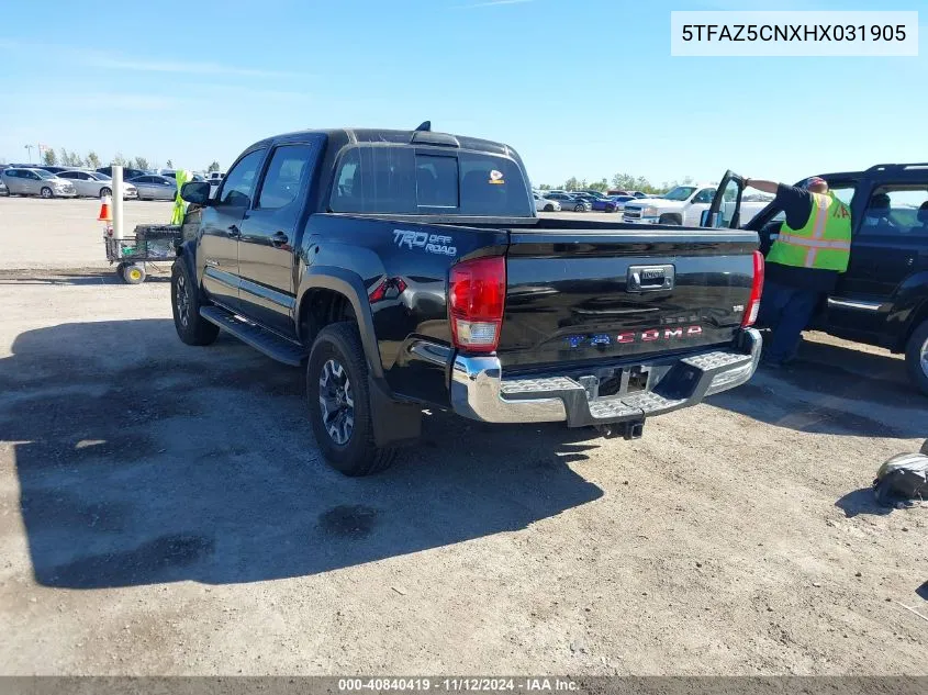 2017 Toyota Tacoma Trd Off Road VIN: 5TFAZ5CNXHX031905 Lot: 40840419