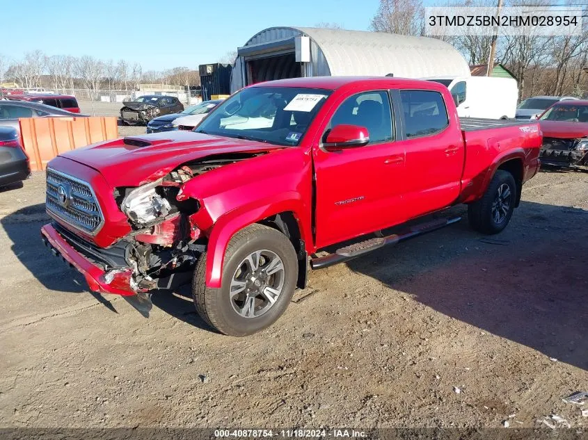 2017 Toyota Tacoma Dbl Cab/Sr5/Trd Sport/Or VIN: 3TMDZ5BN2HM028954 Lot: 40878754