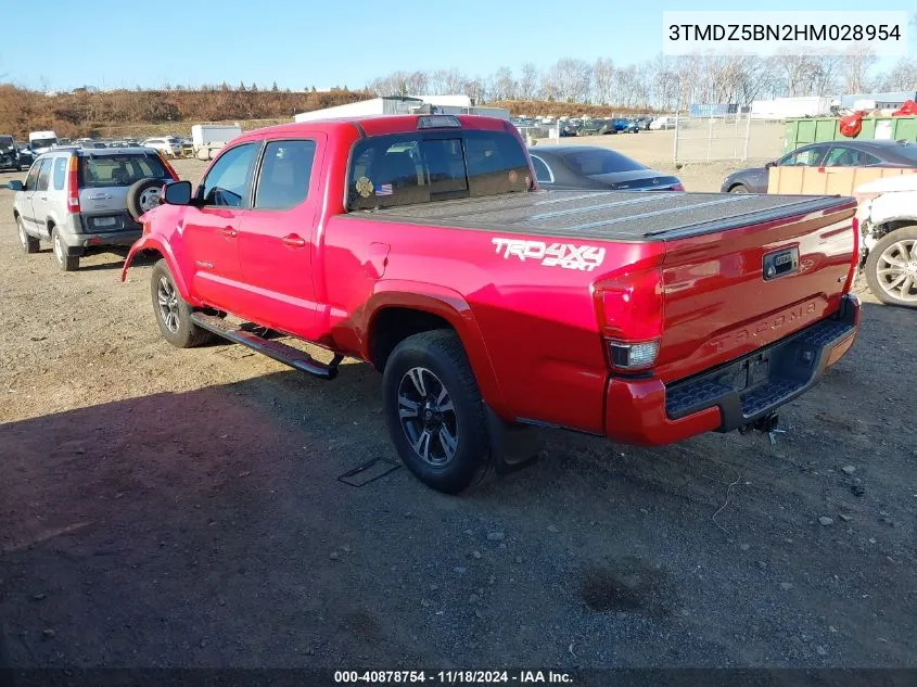 2017 Toyota Tacoma Dbl Cab/Sr5/Trd Sport/Or VIN: 3TMDZ5BN2HM028954 Lot: 40878754