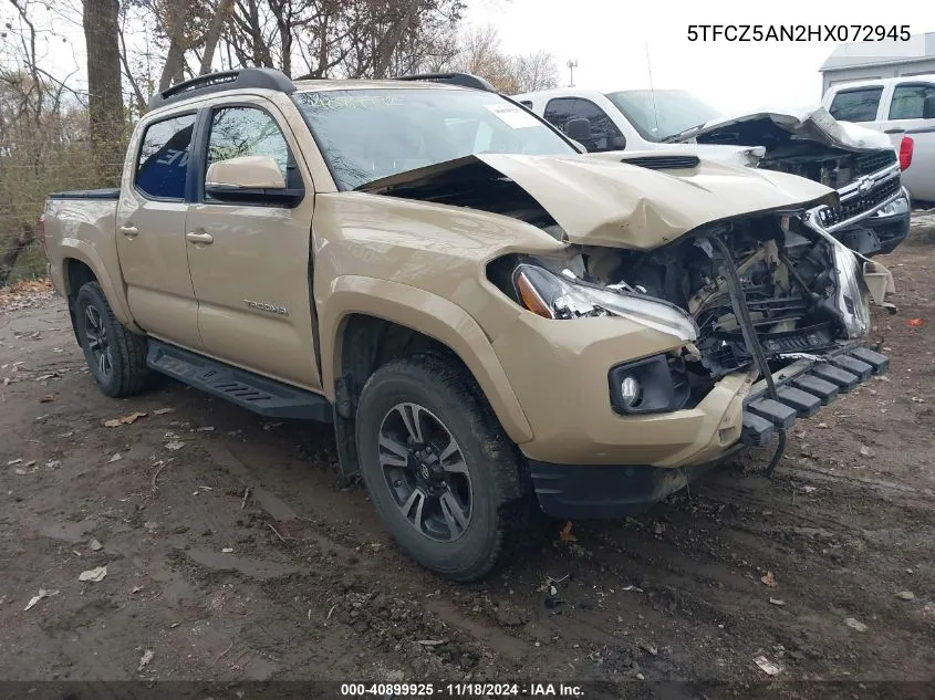 2017 Toyota Tacoma Trd Sport VIN: 5TFCZ5AN2HX072945 Lot: 40899925