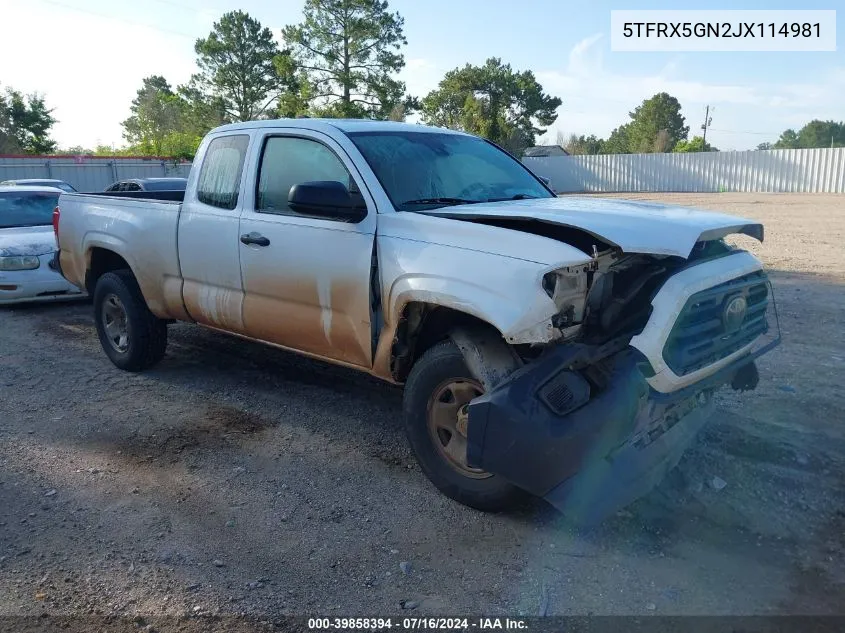 5TFRX5GN2JX114981 2018 Toyota Tacoma Sr