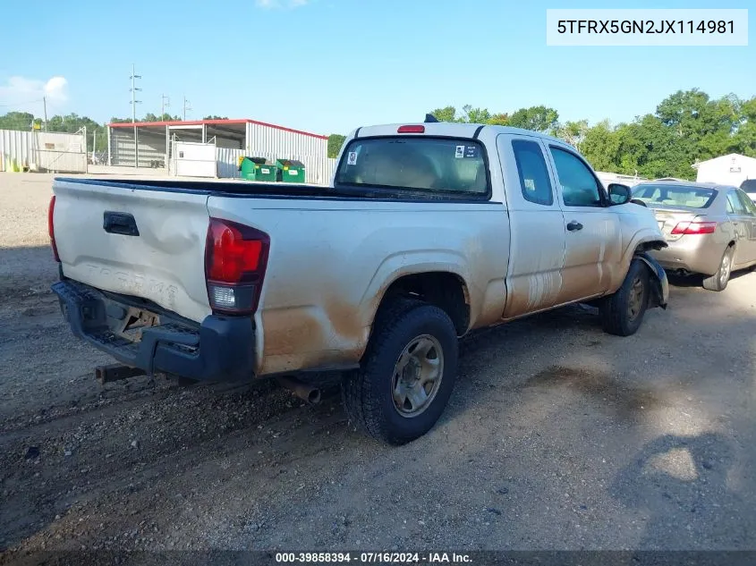 5TFRX5GN2JX114981 2018 Toyota Tacoma Sr