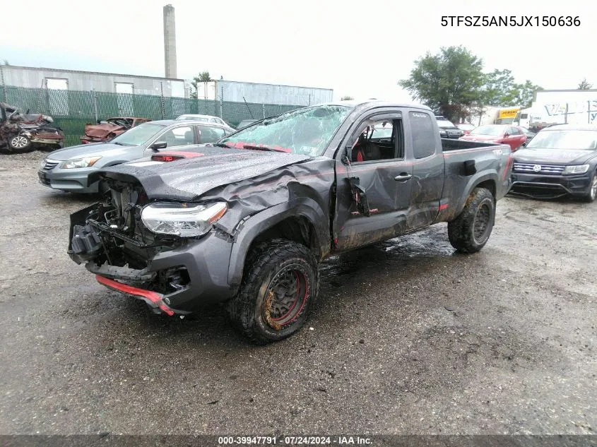 2018 Toyota Tacoma Sr5 V6/Trd Off Road/Trd Sport VIN: 5TFSZ5AN5JX150636 Lot: 39947791