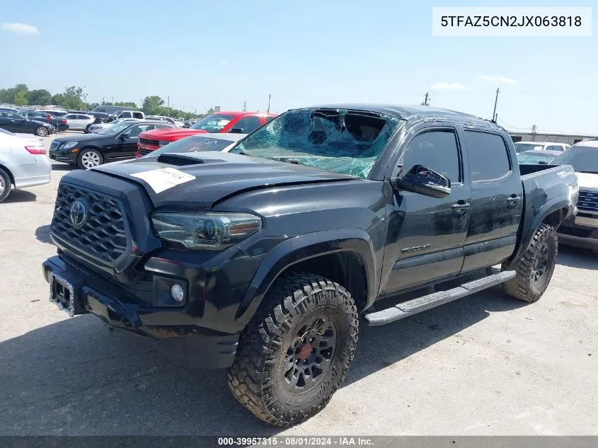 2018 Toyota Tacoma VIN: 5TFAZ5CN2JX063818 Lot: 39957315