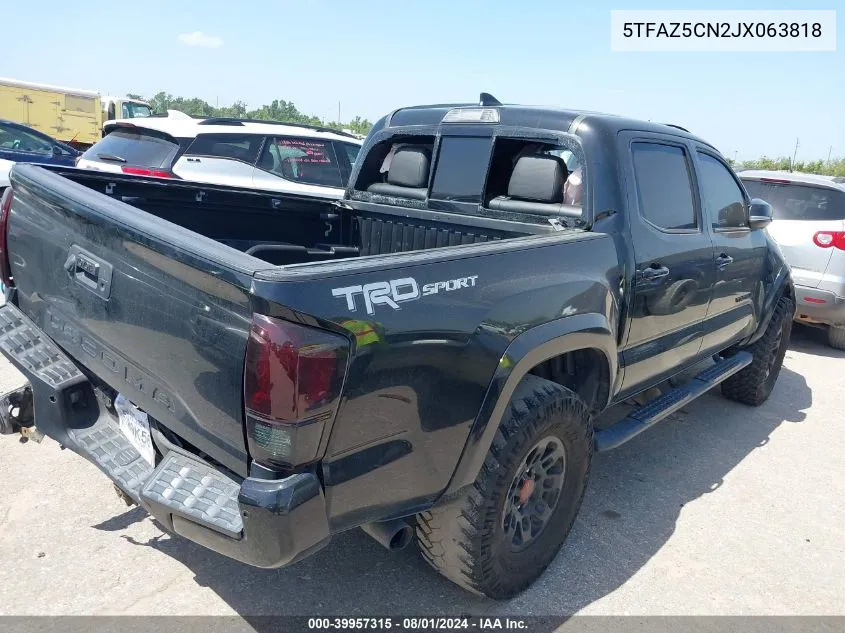 2018 Toyota Tacoma VIN: 5TFAZ5CN2JX063818 Lot: 39957315