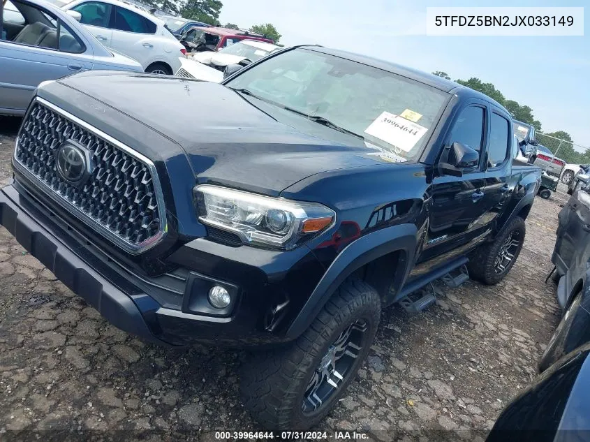 2018 Toyota Tacoma Sr5 V6/Trd Off Road/Trd Sport VIN: 5TFDZ5BN2JX033149 Lot: 39964644