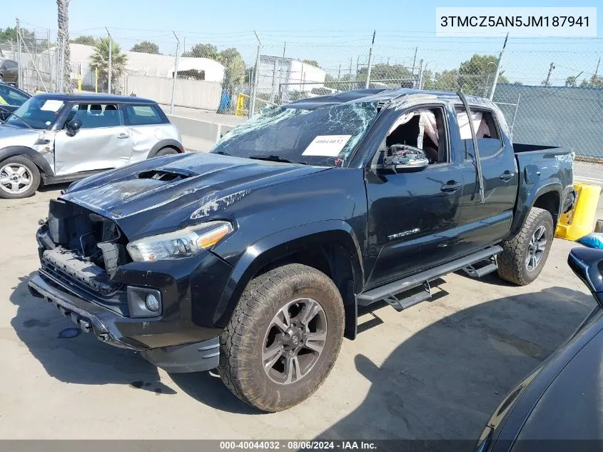 2018 Toyota Tacoma Trd Sport VIN: 3TMCZ5AN5JM187941 Lot: 40044032