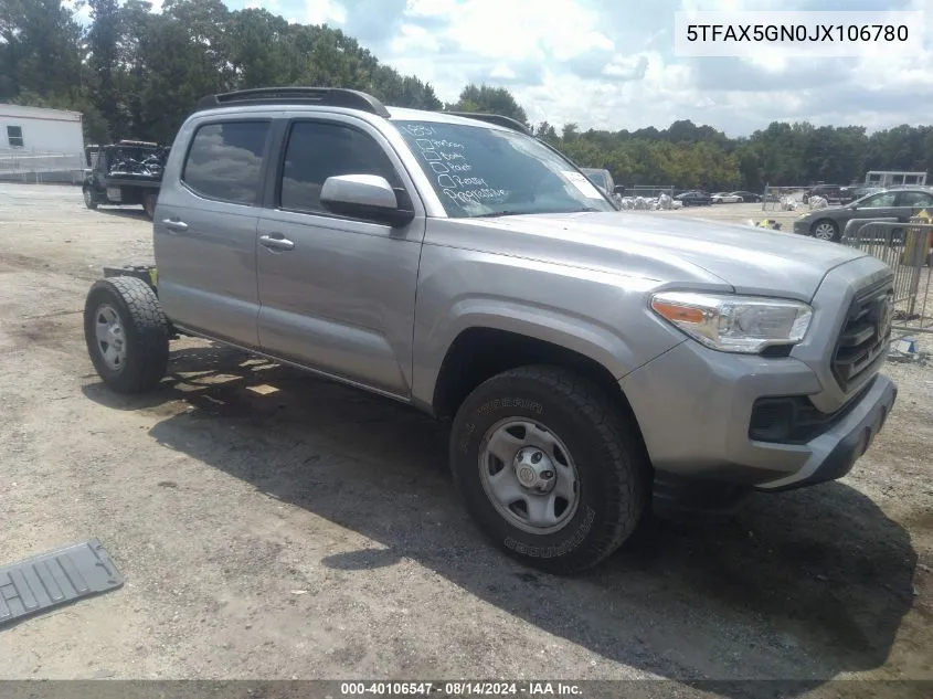 2018 Toyota Tacoma Sr VIN: 5TFAX5GN0JX106780 Lot: 40106547