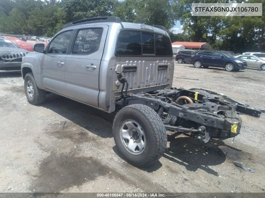 2018 Toyota Tacoma Sr VIN: 5TFAX5GN0JX106780 Lot: 40106547