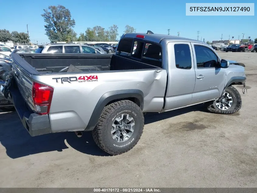 2018 Toyota Tacoma Trd Off Road VIN: 5TFSZ5AN9JX127490 Lot: 40170172