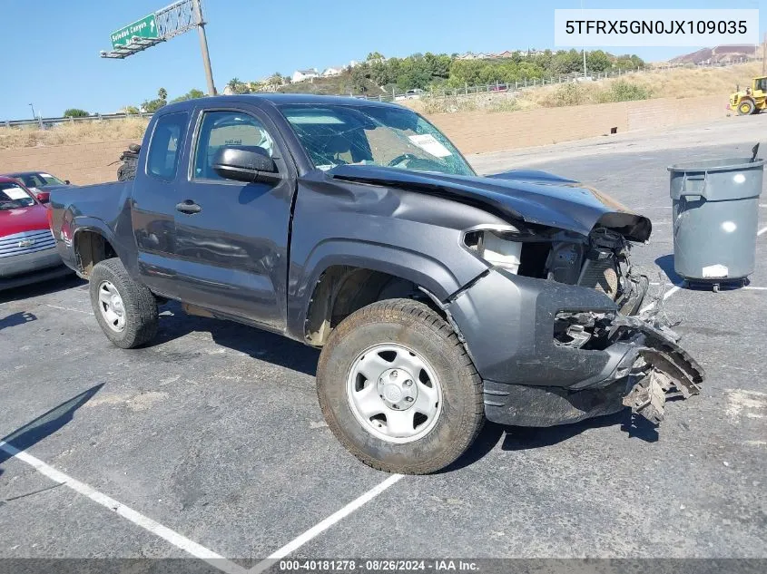 2018 Toyota Tacoma Sr VIN: 5TFRX5GN0JX109035 Lot: 40181278