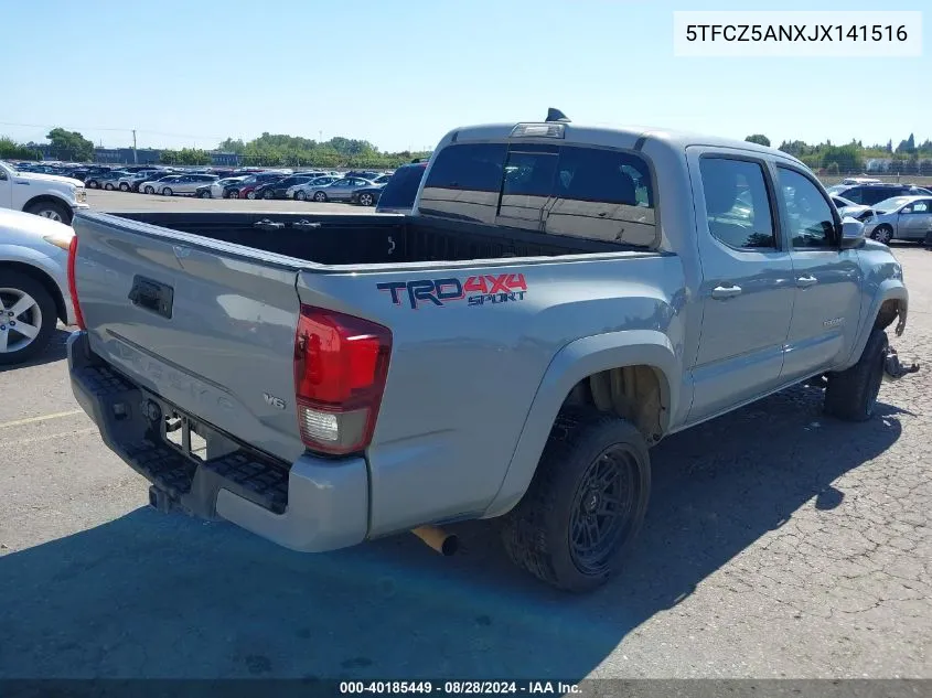 2018 Toyota Tacoma Trd Sport VIN: 5TFCZ5ANXJX141516 Lot: 40185449