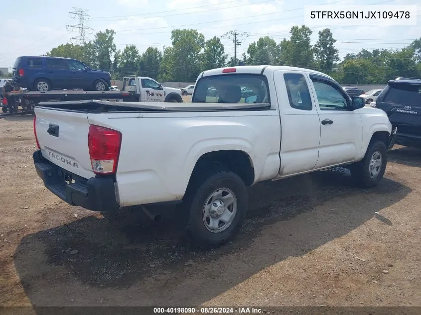 2018 Toyota Tacoma Sr VIN: 5TFRX5GN1JX109478 Lot: 40198090