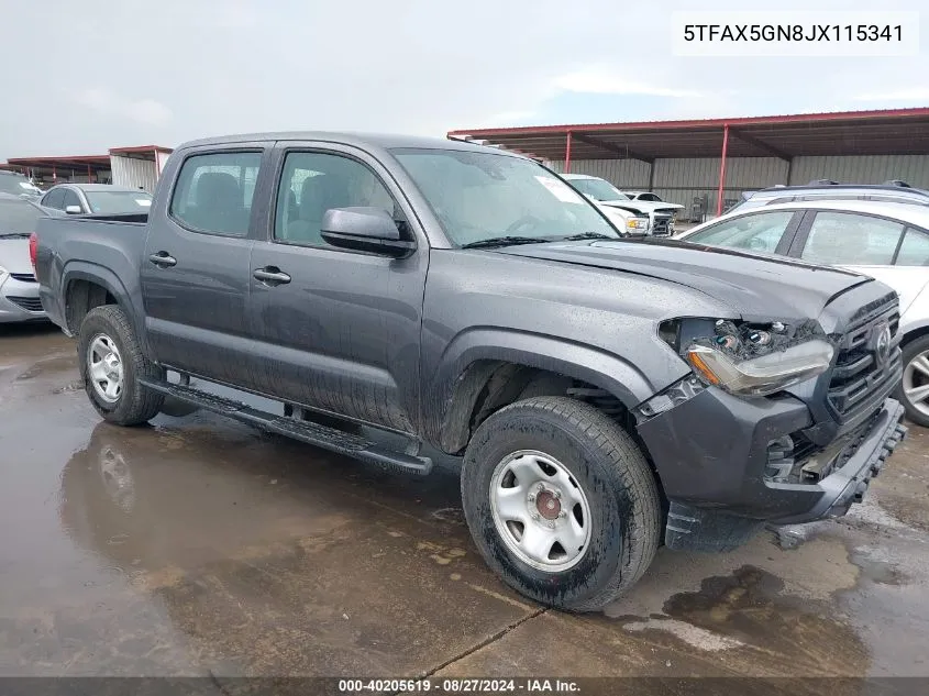 2018 Toyota Tacoma Sr VIN: 5TFAX5GN8JX115341 Lot: 40205619