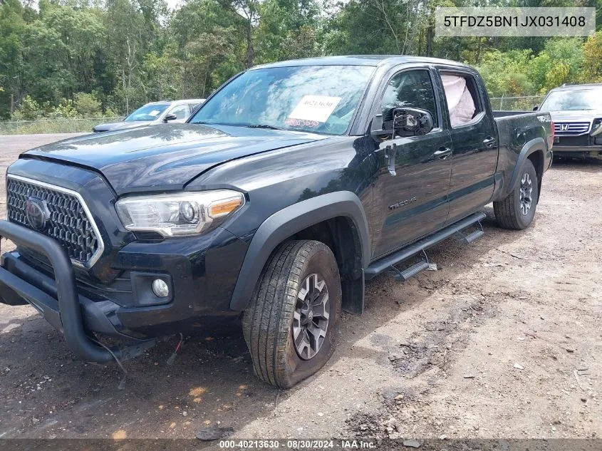 2018 Toyota Tacoma Trd Off Road VIN: 5TFDZ5BN1JX031408 Lot: 40213630